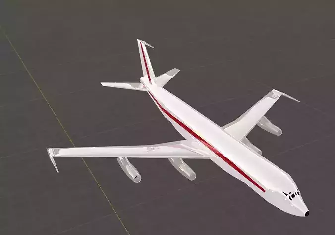 707-320 Style Quad Jetliner - Custom 1950s Plane