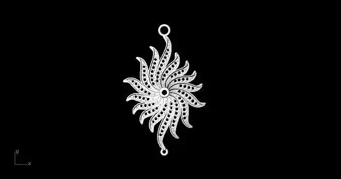 pendant silver sunburst