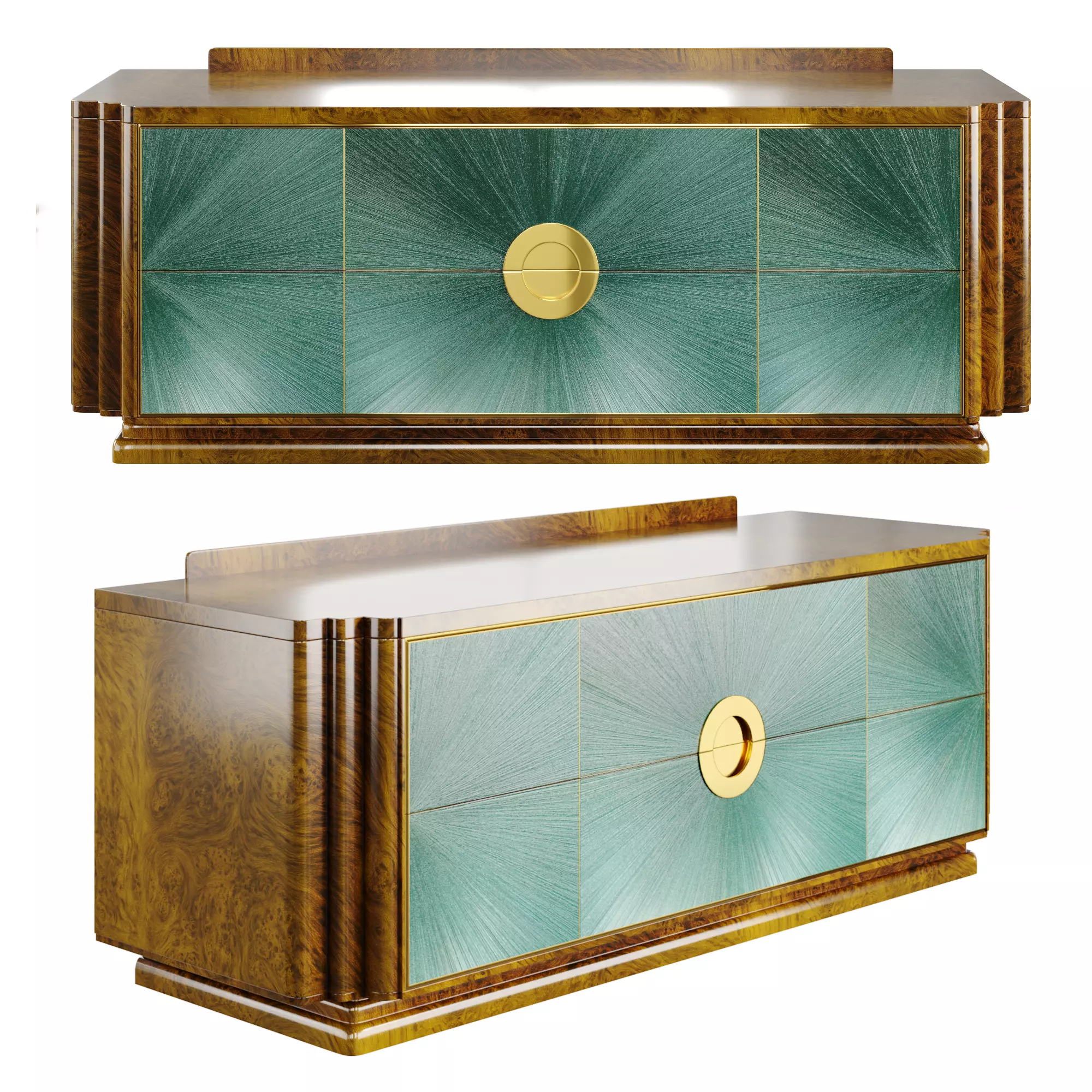 3D Art Deco nightstand Turquoise Glow 3D model