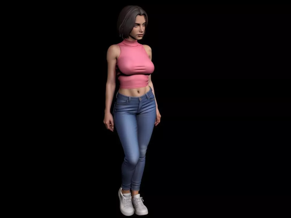 European and American women 3D model