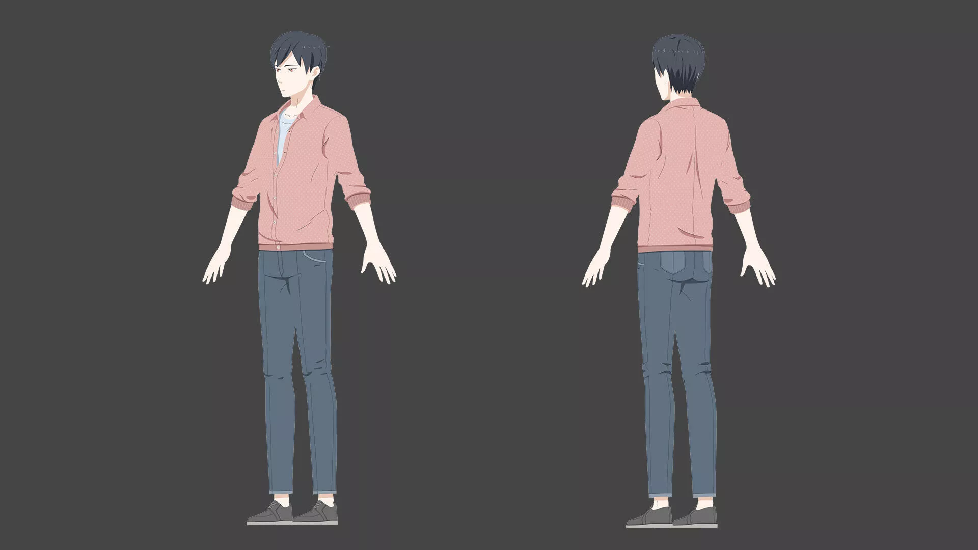 man people stylized cartoon 3D model