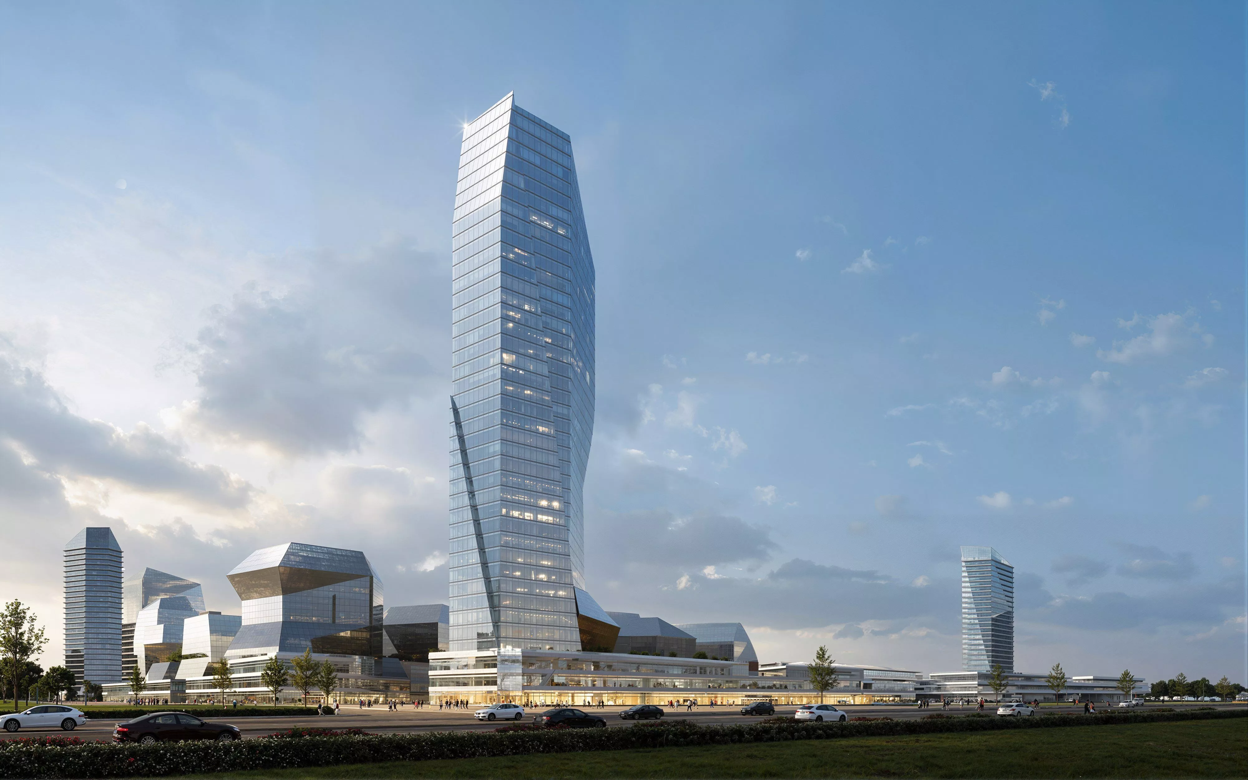 Modern CBD High-Rise Office Commercial Complex 3D Model 3D model