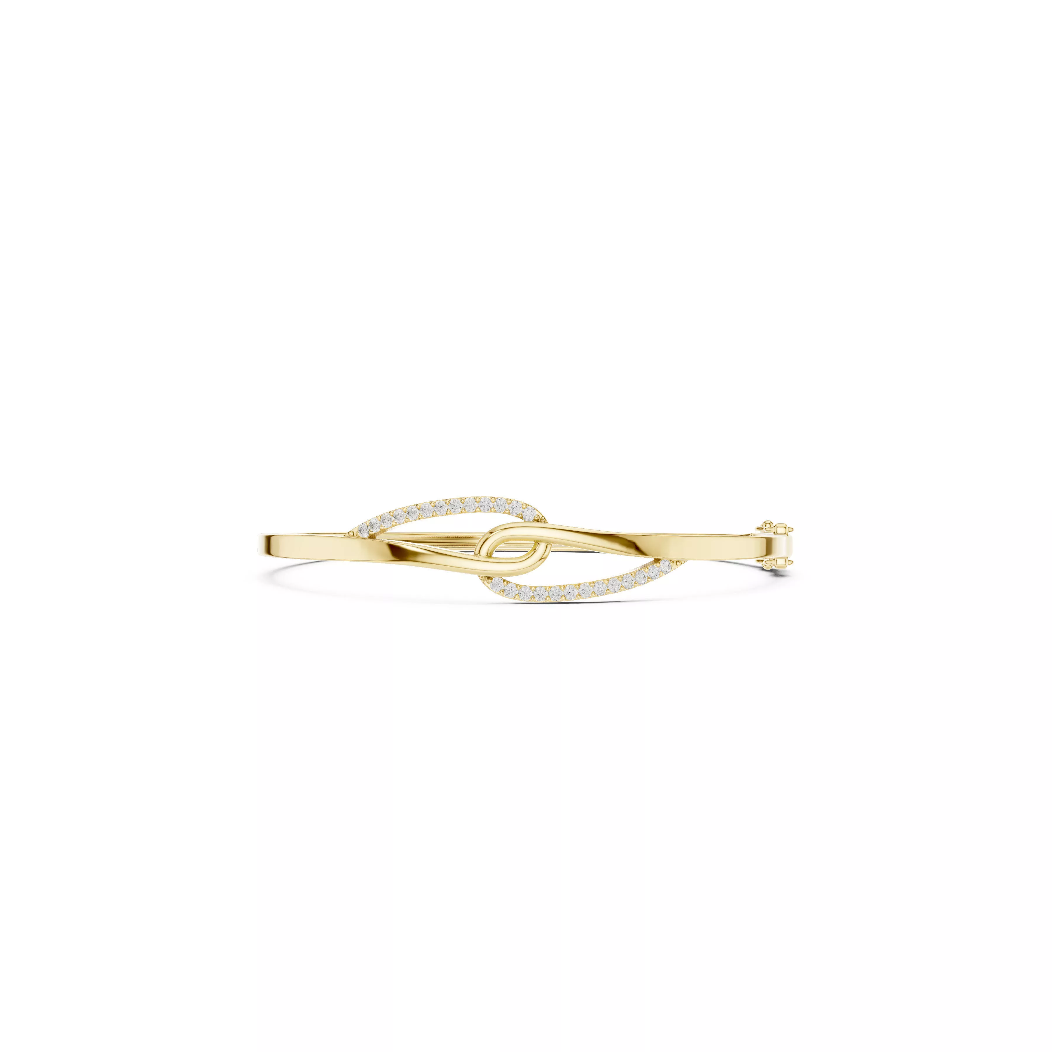 Elegant Infinity Knot Bangle Pave Loop Diamond Bracelet CAD 3D print model