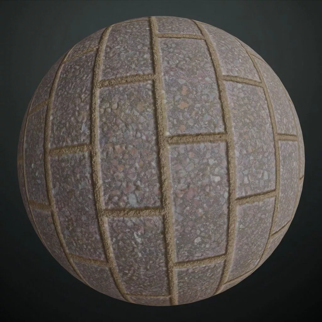 Realistic Gravel Tiles PBR Seamless Texture