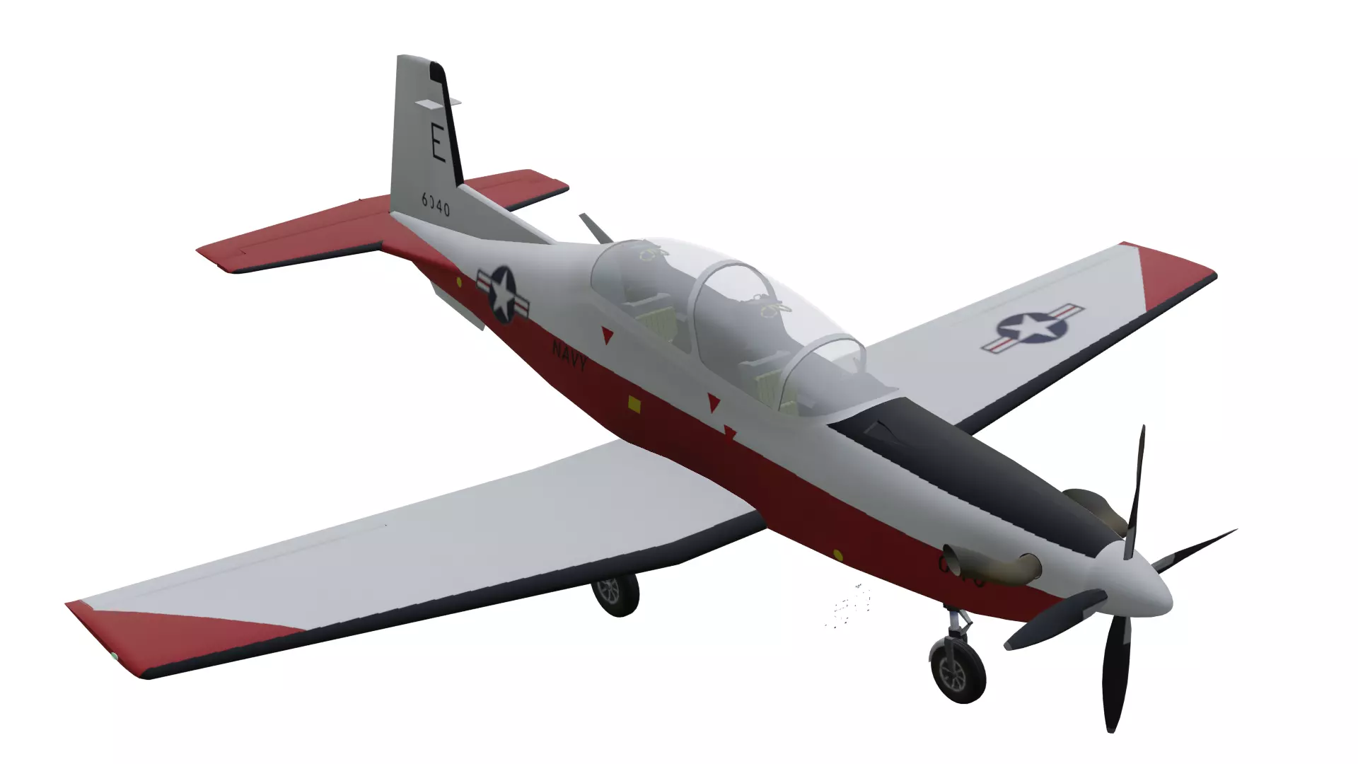 Beechcraft T-6 Texan Low-poly 3D model