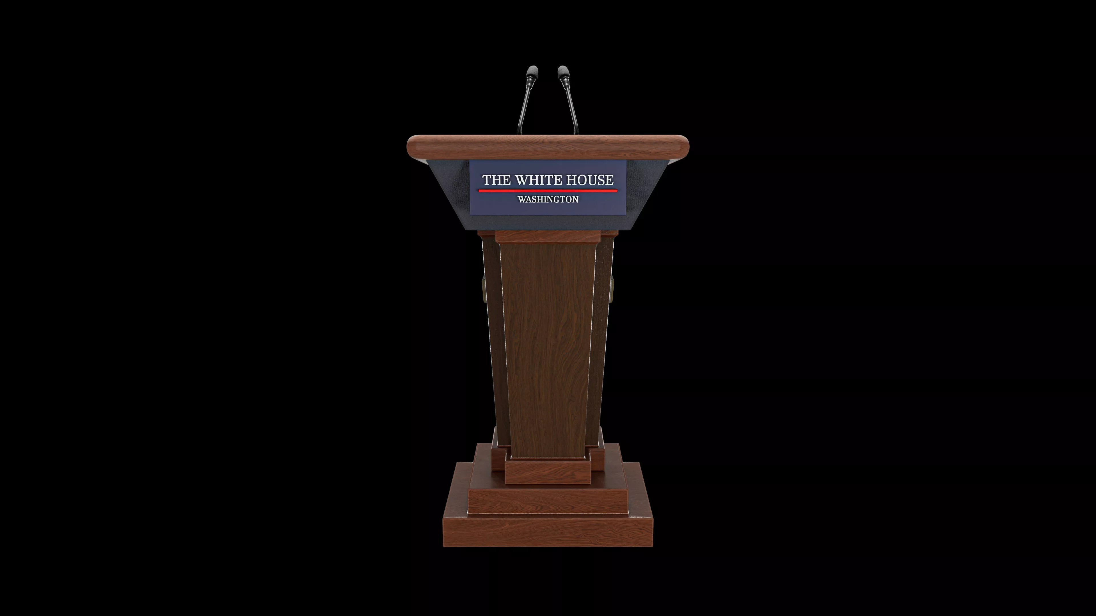 Podium The White House USA PBR textured 3D model