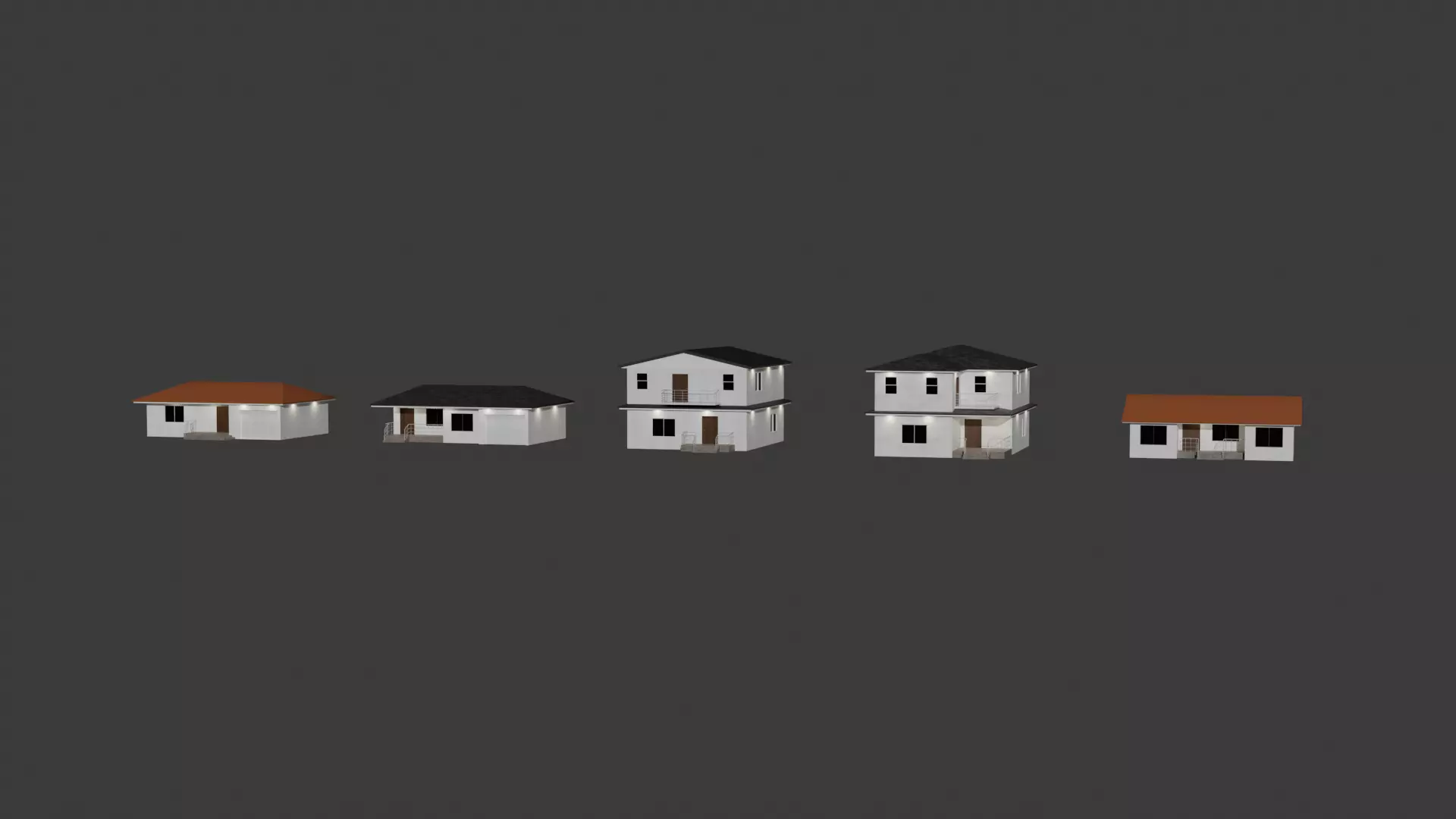 low-poly stylized house assets Pack of 5 Low-poly 3D model