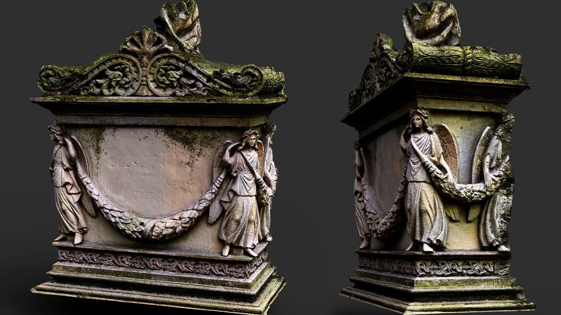 ancient stone monument ornament ruins PBR photogrammetry Low-poly 3D model