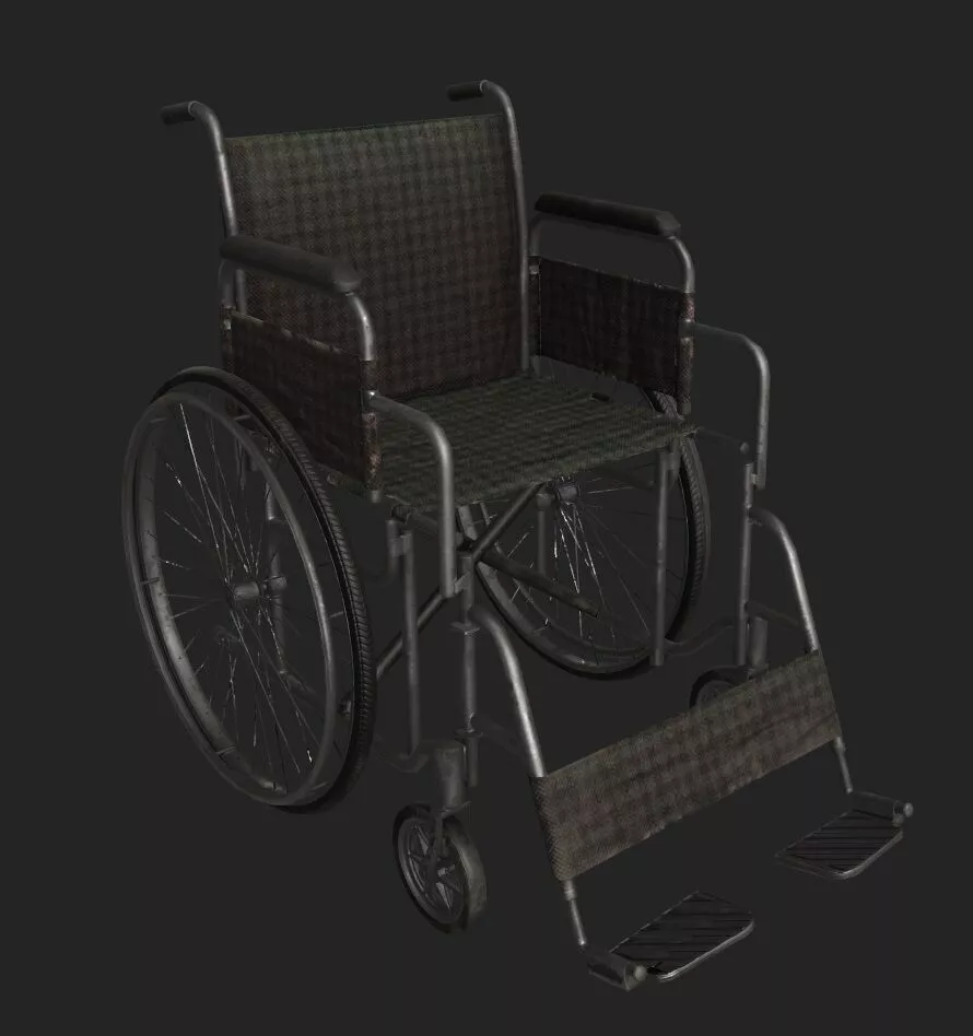 Wheelchair Game ready model asset Free low-poly 3D model
