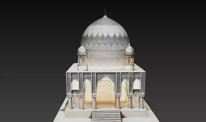 Minimal Islamic Dome Mosque Architecture STL Model