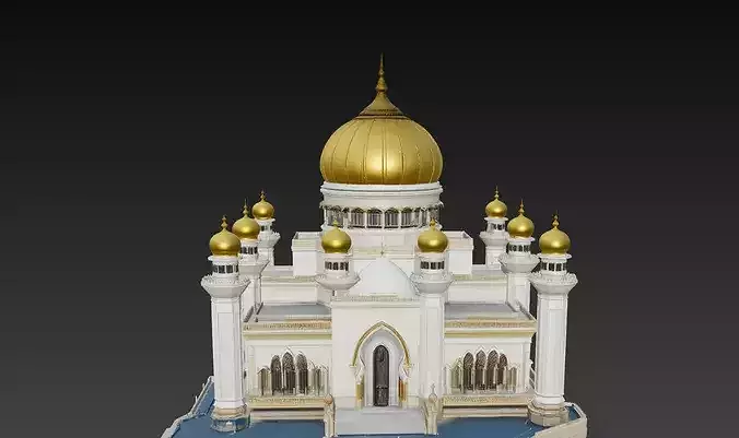 Golden Dome Mosque Islamic Architecture STL Model