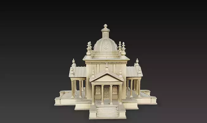 Classical Temple Neoclassical Building STL Model