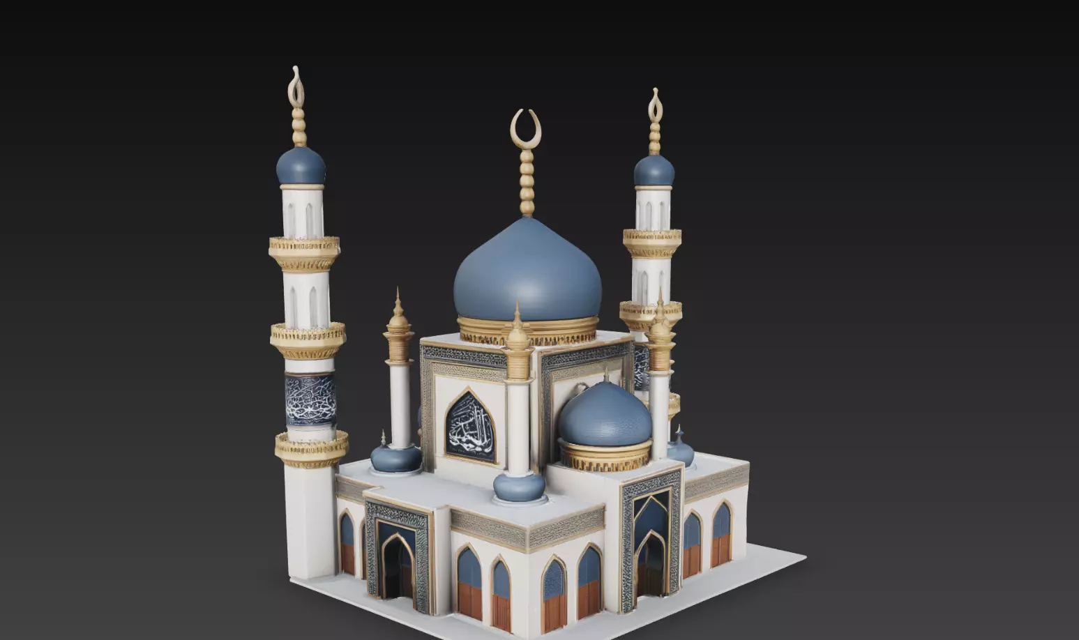 Islamic Mosque Architecture Miniature STL 3D Printable Model 3D print model