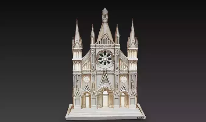 Gothic Cathedral Miniature Architecture STL 3D Printable Model