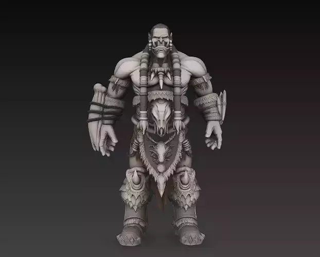 Orc Barbarian Warrior Fantasy Character STL Model
