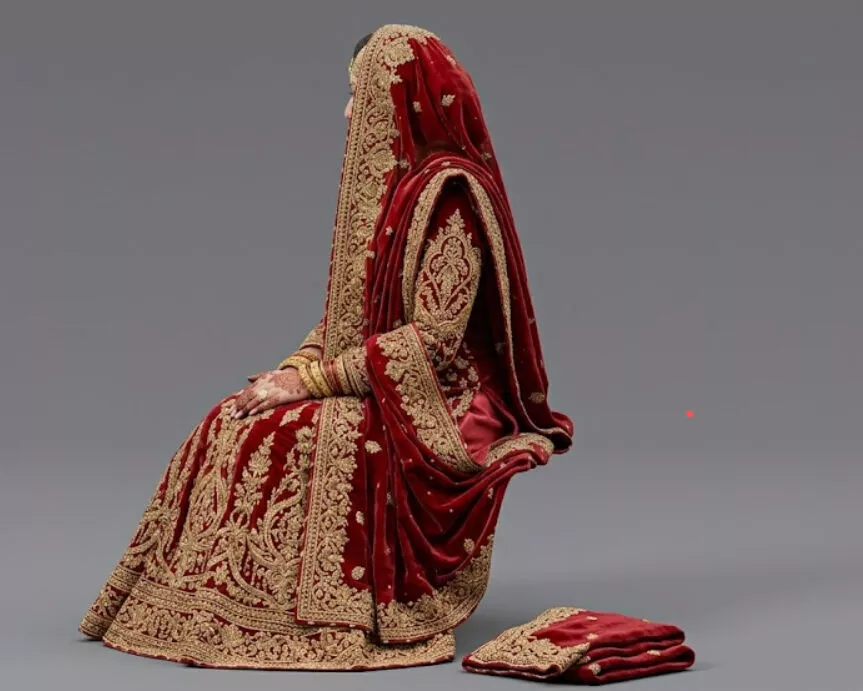Traditional South Asian Bridal Ensemble 3D Couture Free 3D print model