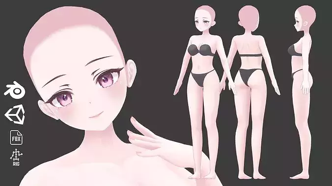 Anime Base Mesh - Female Character