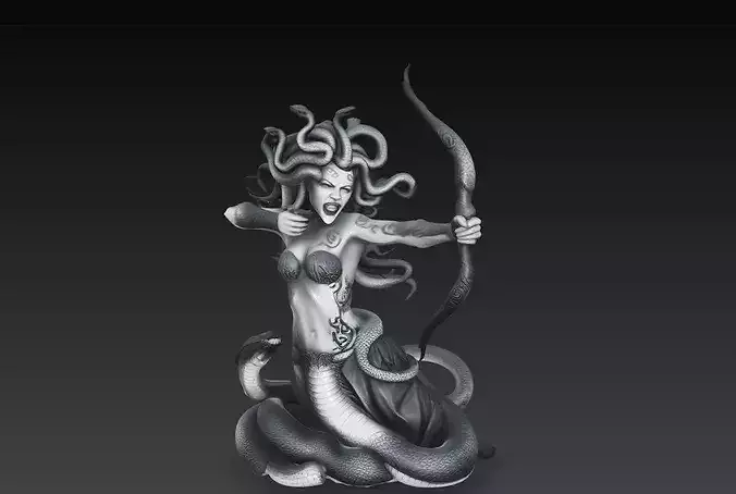 Medusa Archer Mythology Character STL Model