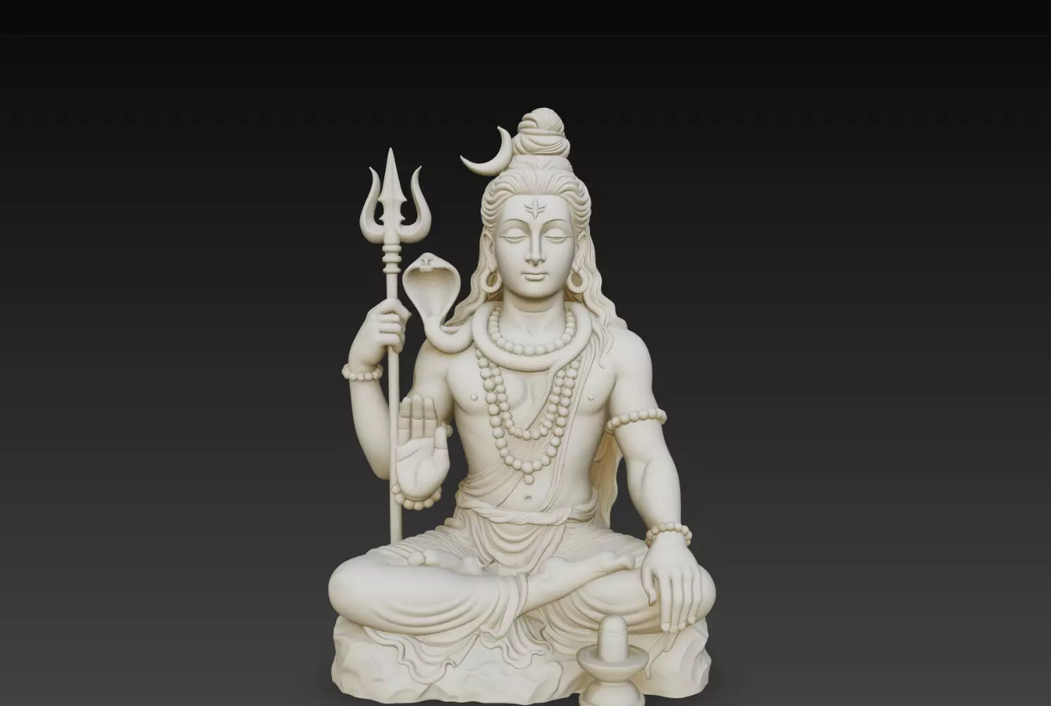 Shiva Meditation Statue Hindu God Sculpture 3D Print STL 3D print model