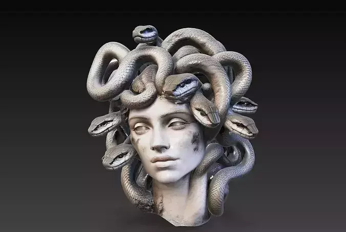 Medusa Bust Sculpture STL Dark Fantasy 3D Print Model
