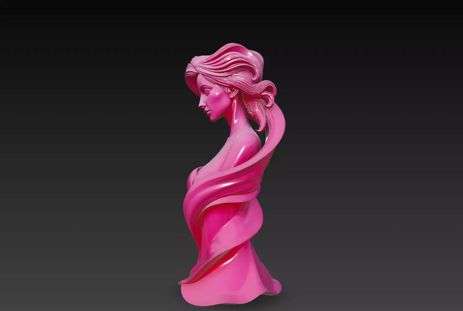 Elegant Female Bust Sculpture STL 3D Printable Model 3D print model