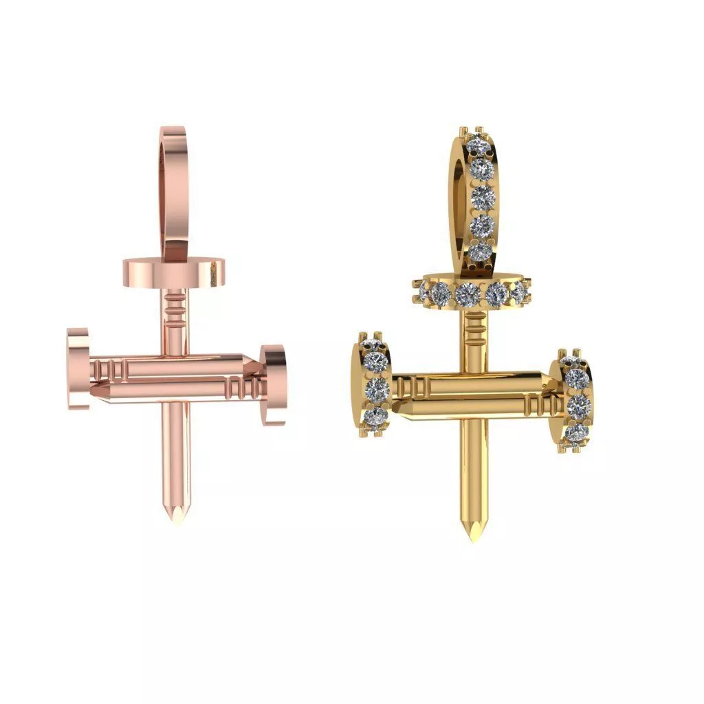 Mini Nail Cross Solid and Diamond 3D print model