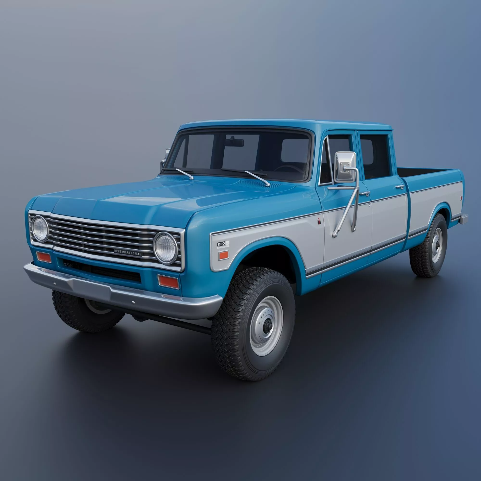 International Pickup Crew Cab 1974 3D print model