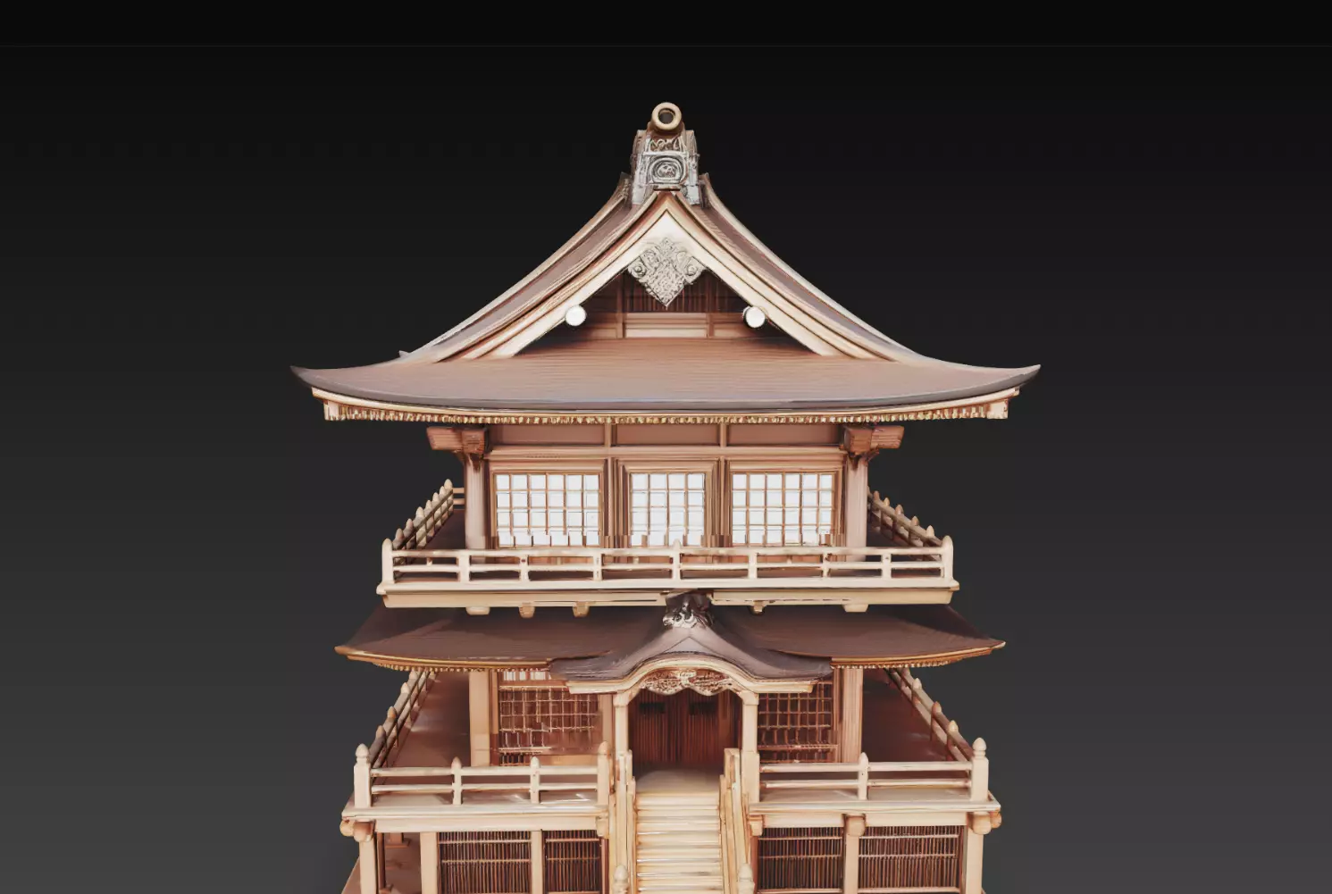 Japanese Temple House Traditional Architecture 3D Print STL 3D print model