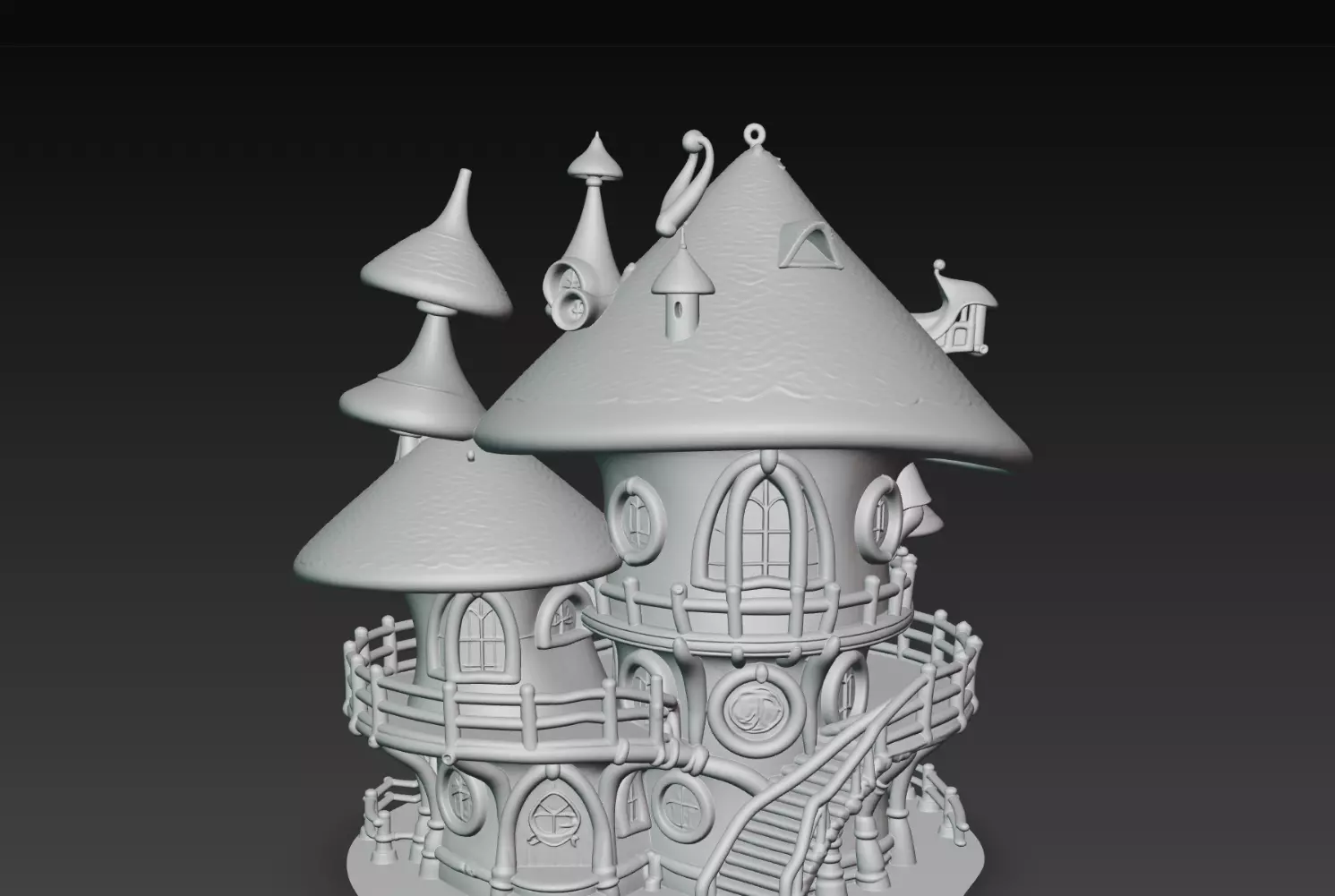 Fantasy Fairy Mushroom House Miniature STL V1 3D print model