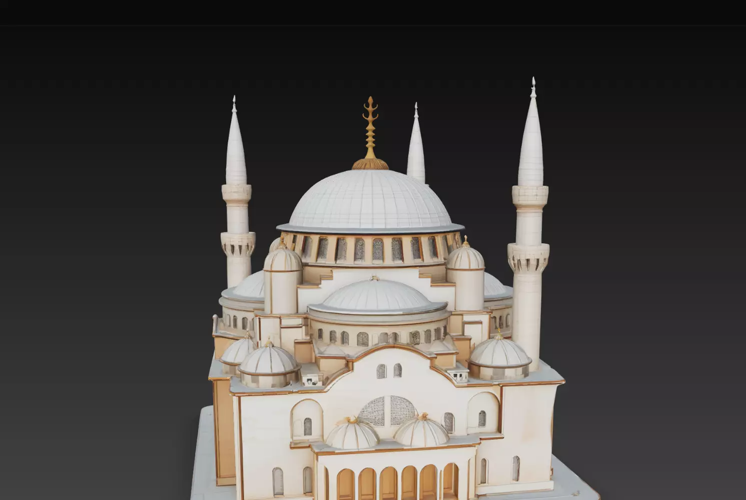 Ottoman Mosque Hagia Sophia Style Architecture STL 3D print model