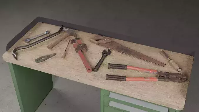 Worn Mechanical Tools Set - 1st Person Quality