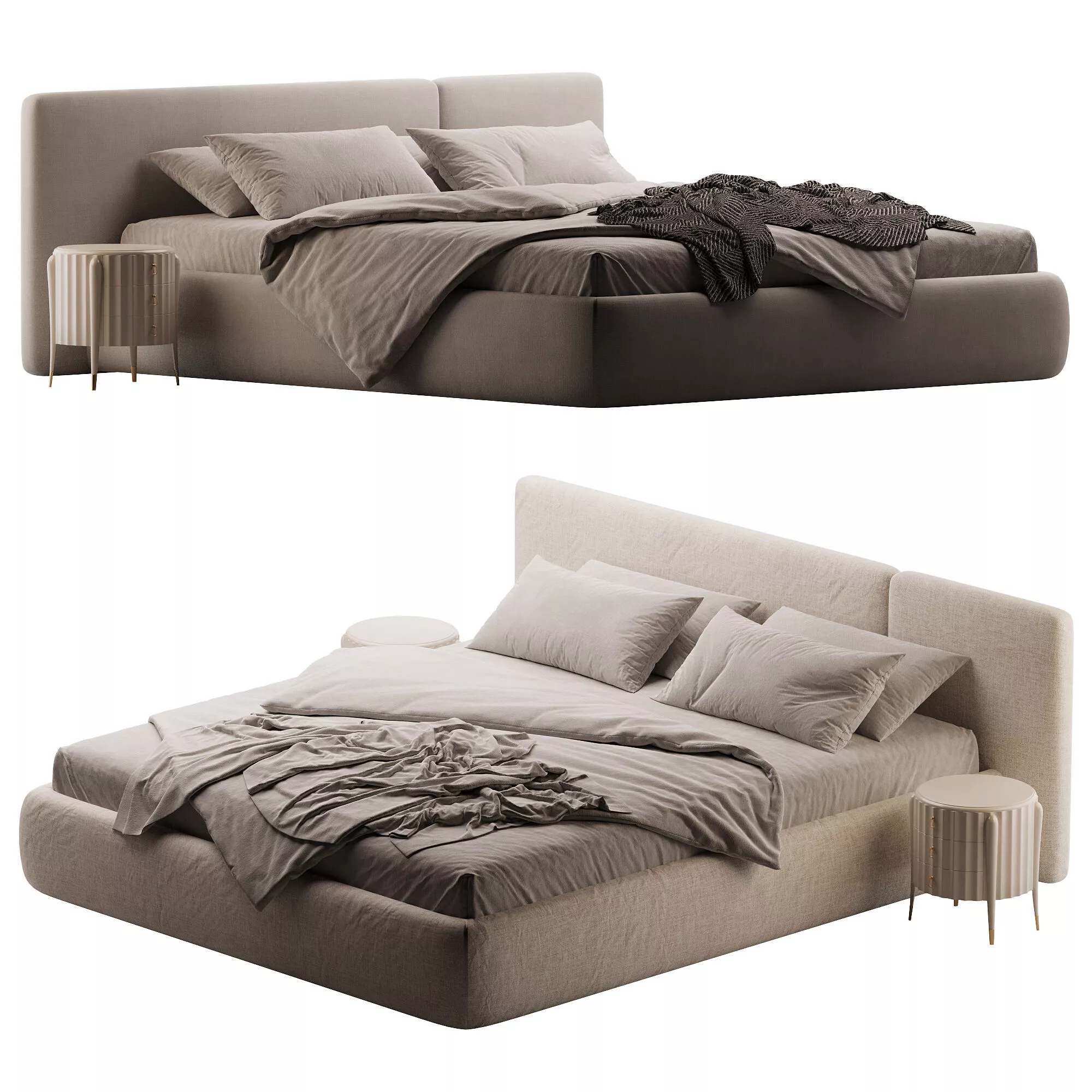 Guest bed Low-poly 3D model