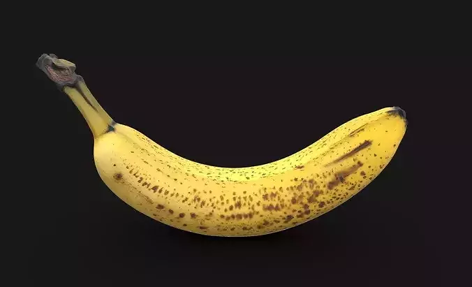 Realistic Ripe Banana 3D Model  Scan Style Decimated Mesh 3D model 2