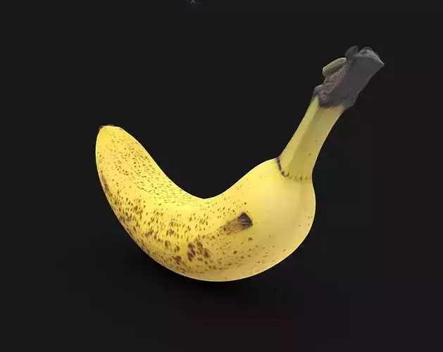 Realistic Ripe Banana 3D Model  Scan Style Decimated Mesh 3D model 5