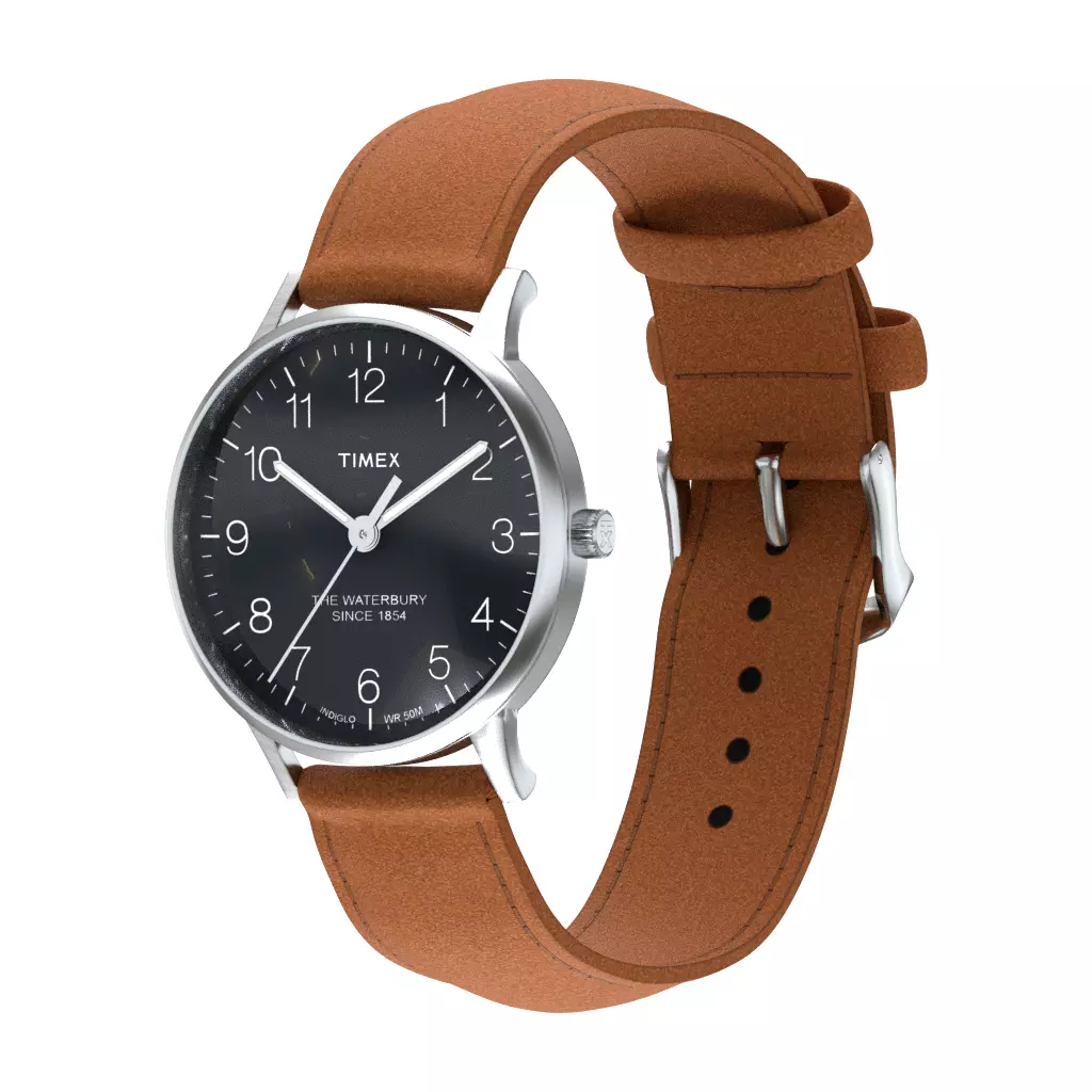 Timex Waterbury Classic Stainless Steel Tan Blue Low-poly 3D model