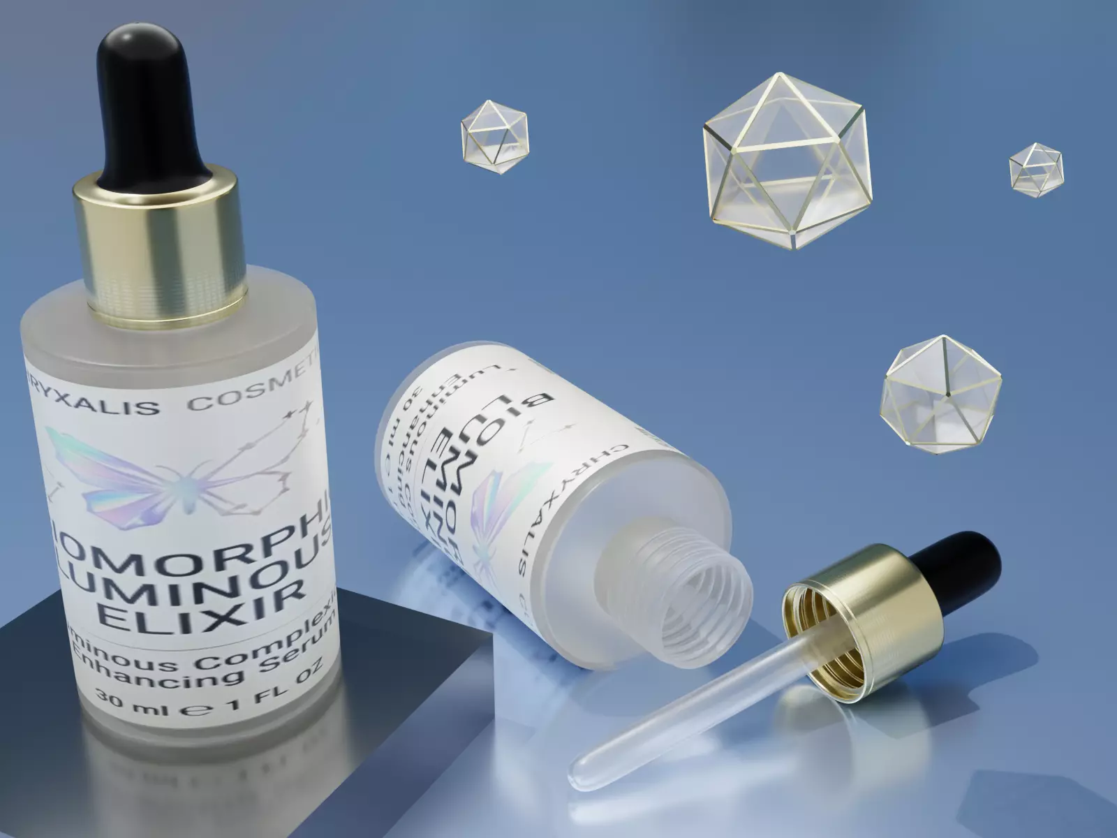Cosmetic Serum Bottle 3D Model - PBR Skincare Jar Low-poly 3D model