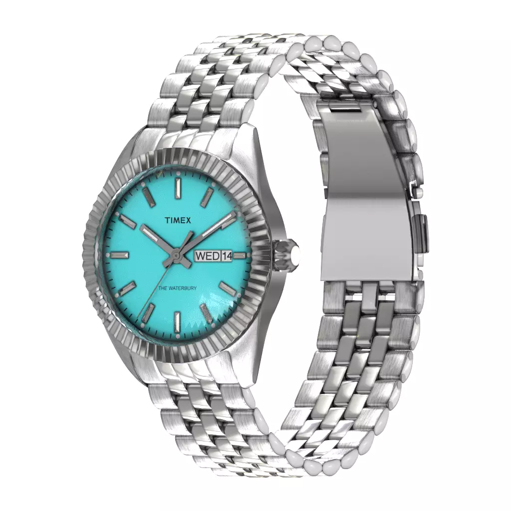 Timex Waterbury Legacy Stainless Steel Blue Low-poly 3D model