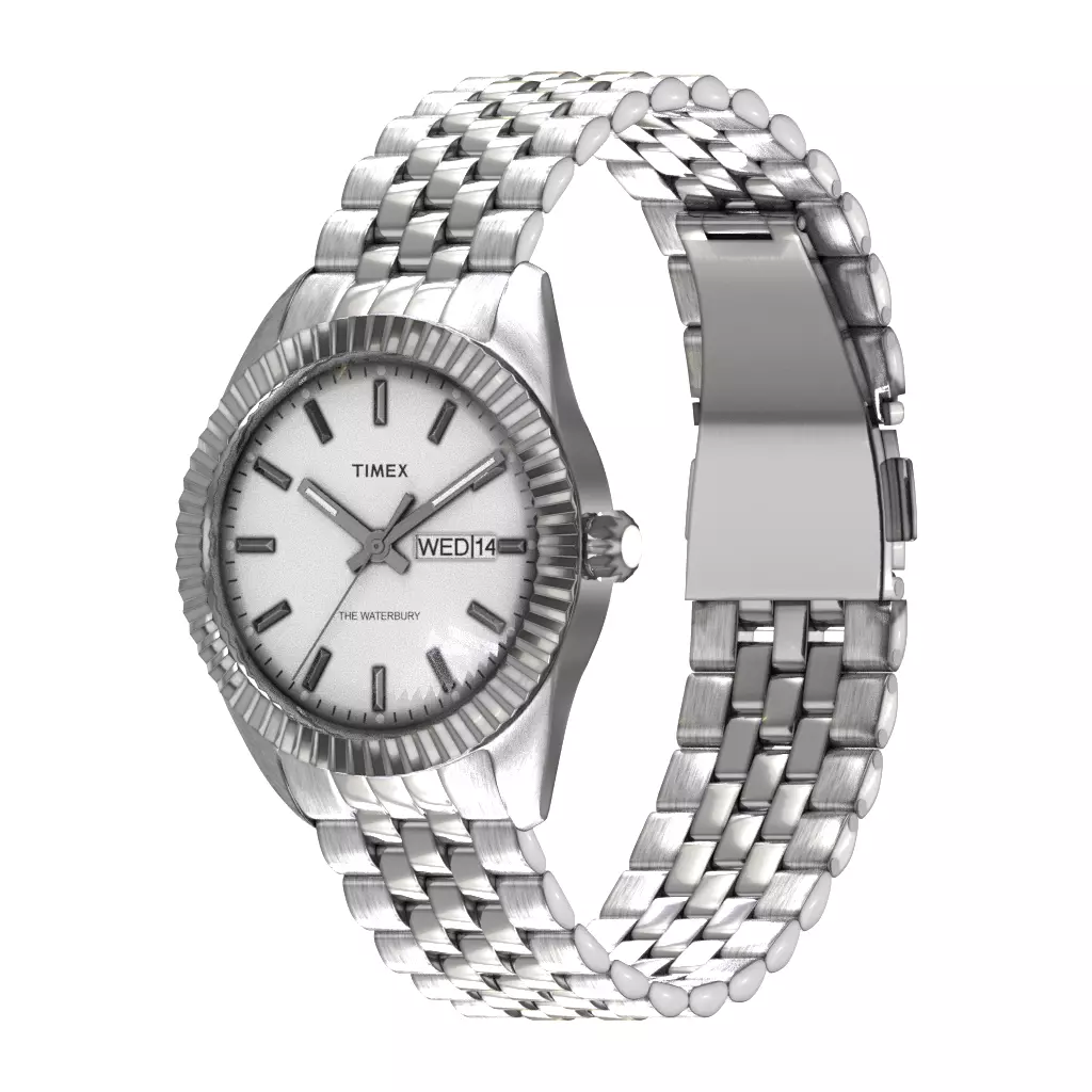 Timex Waterbury Legacy Stainless Steel Silver Tone Low-poly 3D model