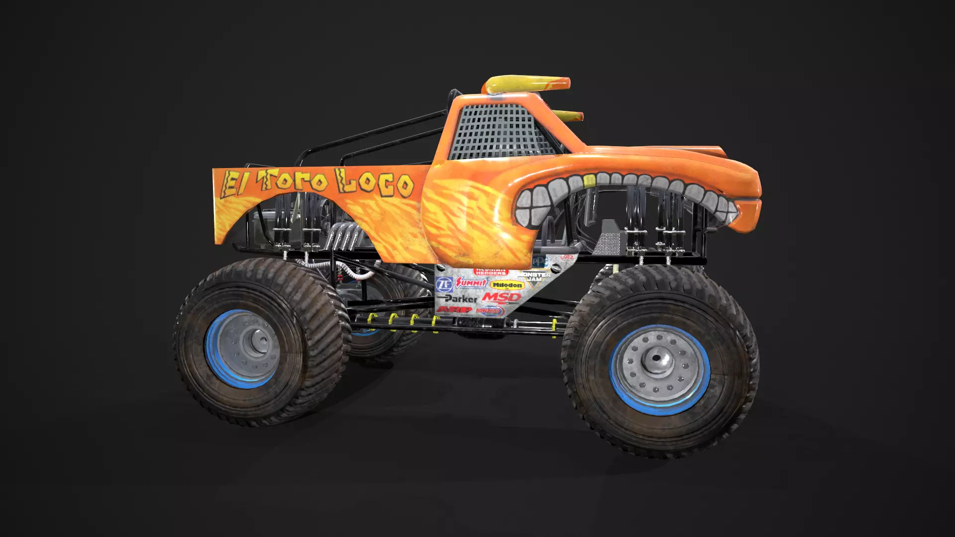 Monster truck Low-poly 3D model