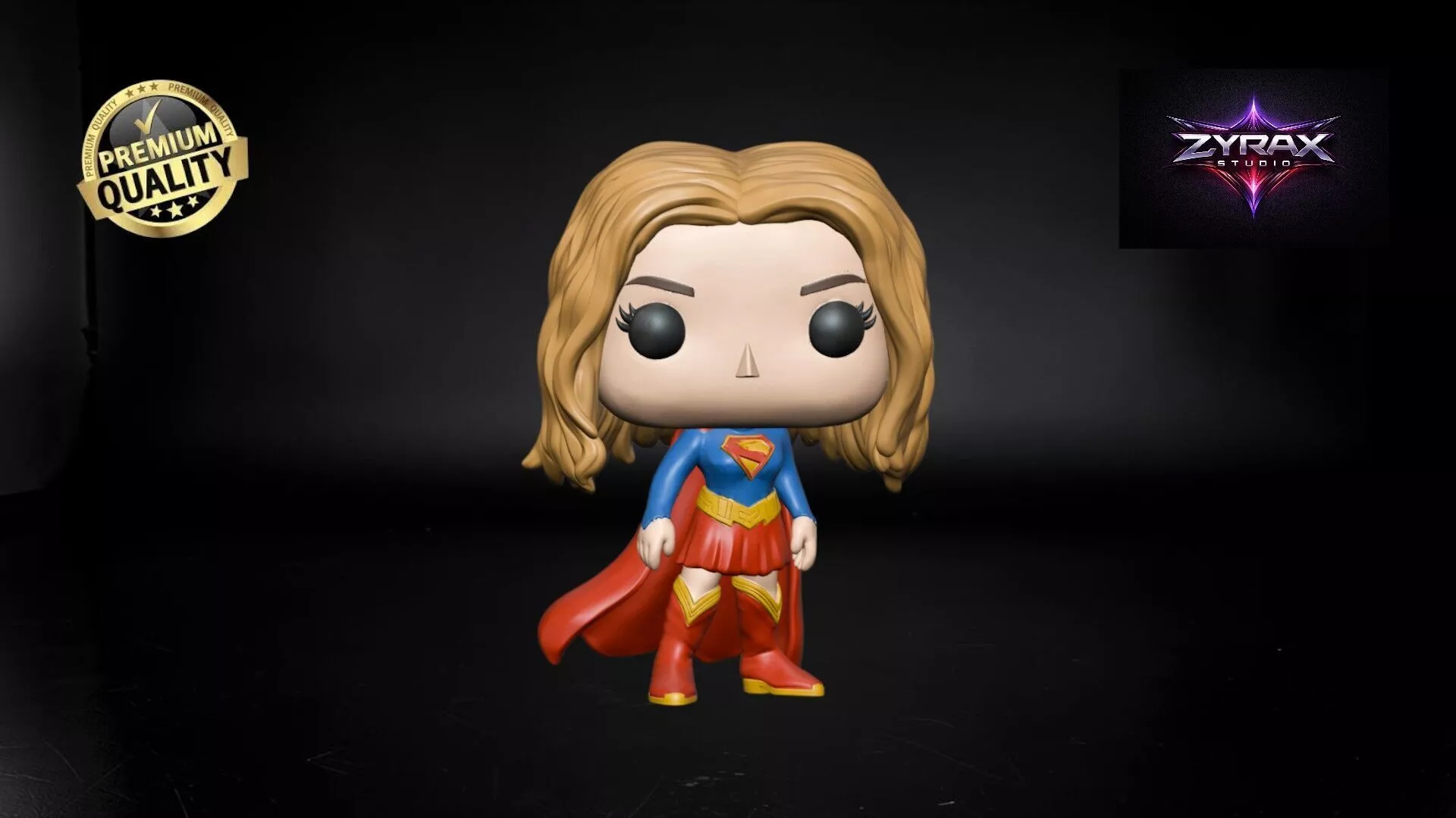 Supergirl Funko STL DC Comics Figure Chibi Superhero 3D 3D print model