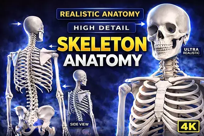 Realistic Human Skeleton 3D Model