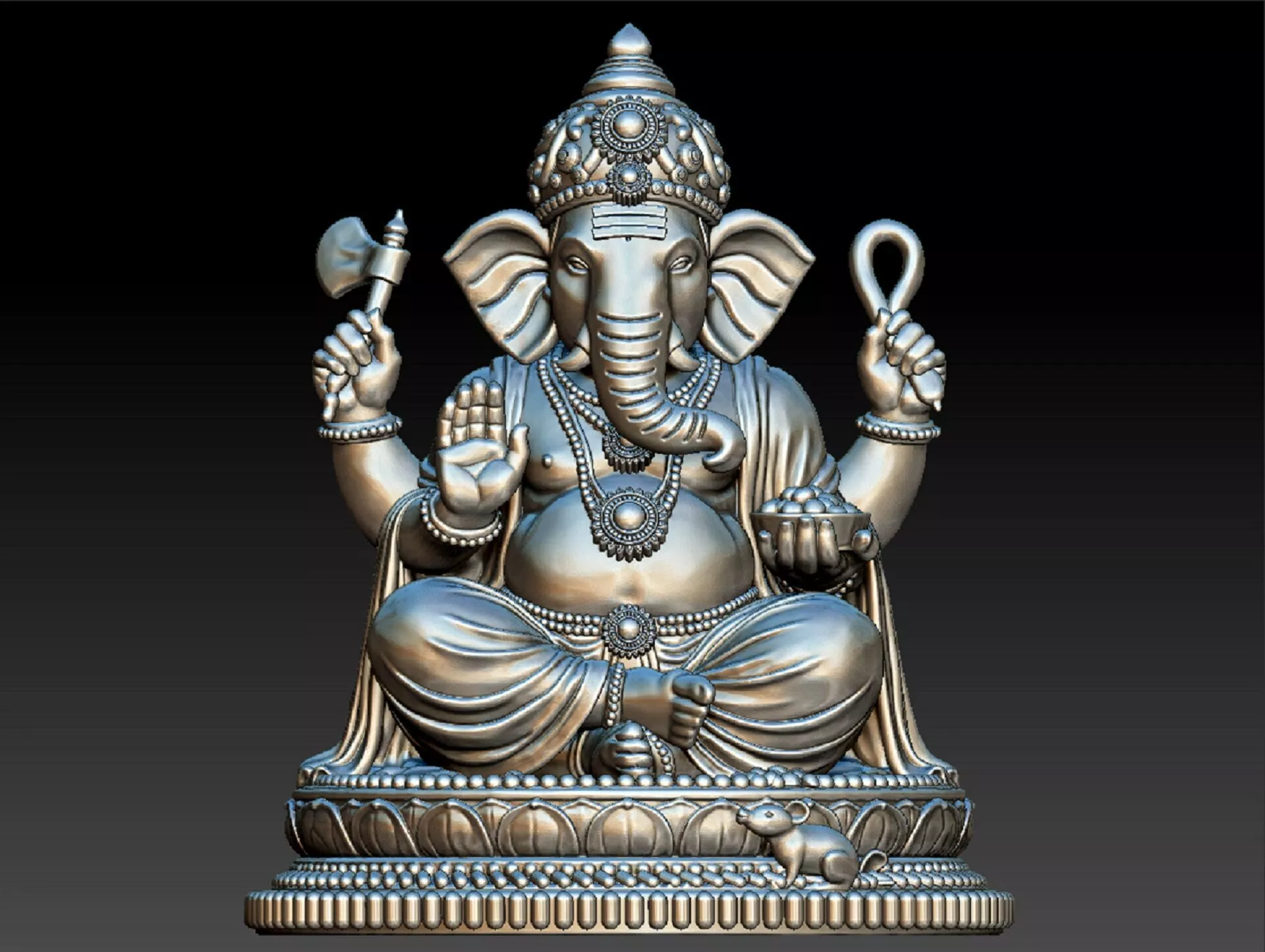 Silver Ganesha 3D model 3D print model