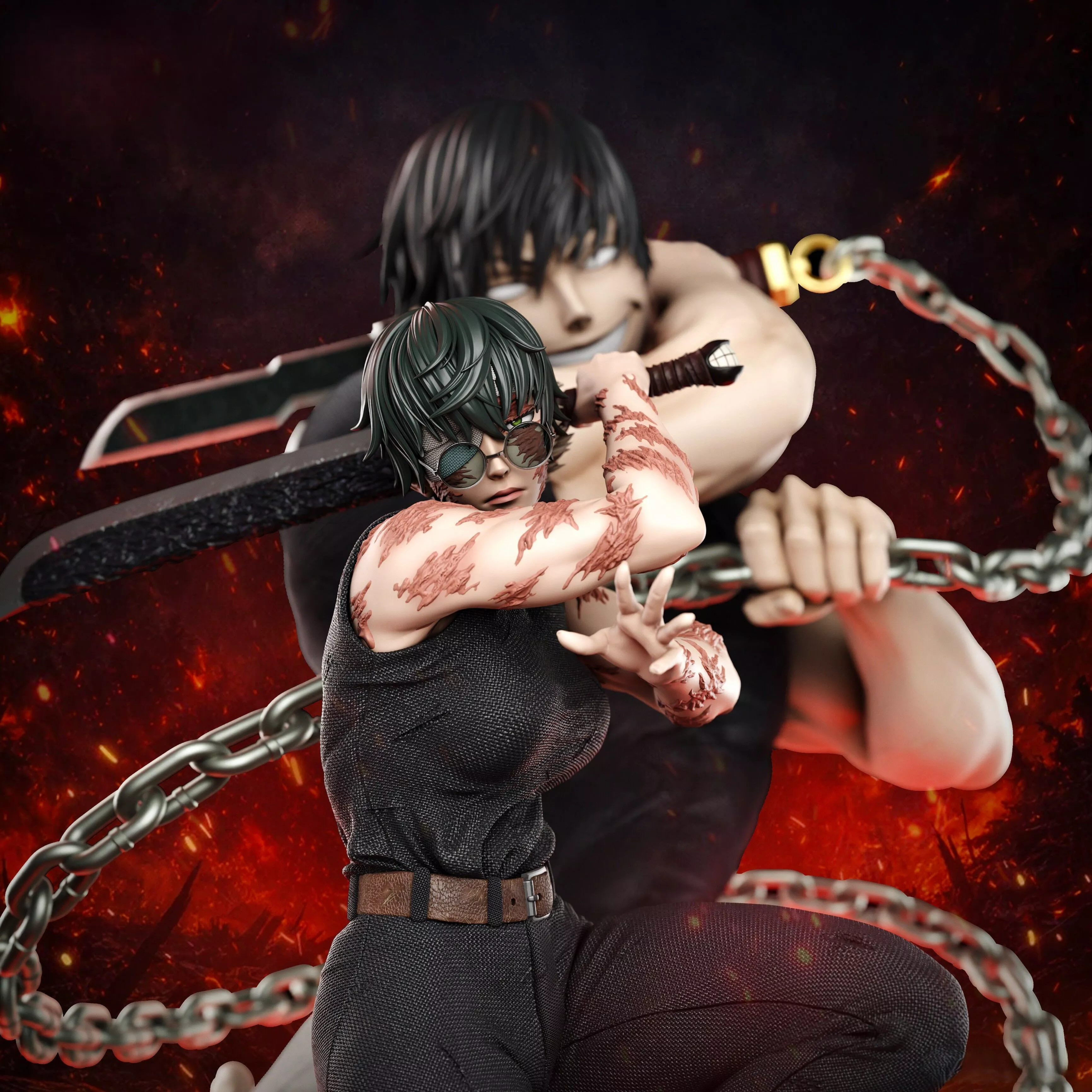 Maki Zenin x Toji Fushiguro Jujutsu Kaisen 3D print model