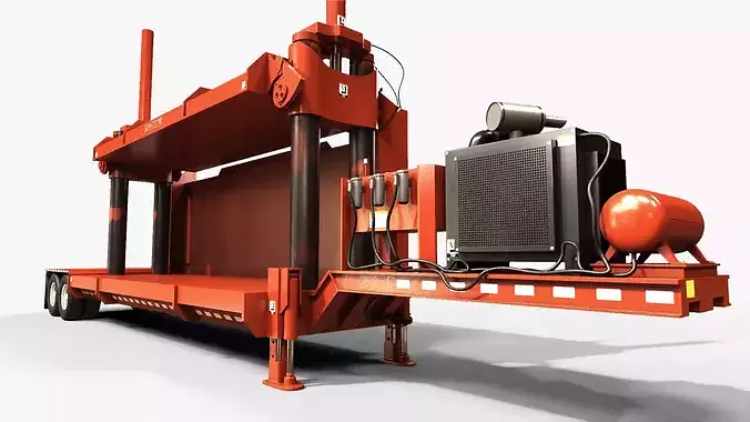Impact V Car Crusher - PBR - Rigged - Textured with 2 types 3D model 4