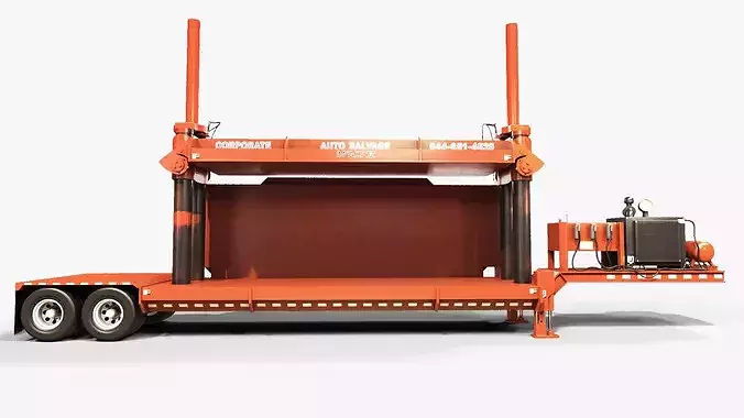 Impact V Car Crusher - PBR - Rigged - Textured with 2 types 3D model 6