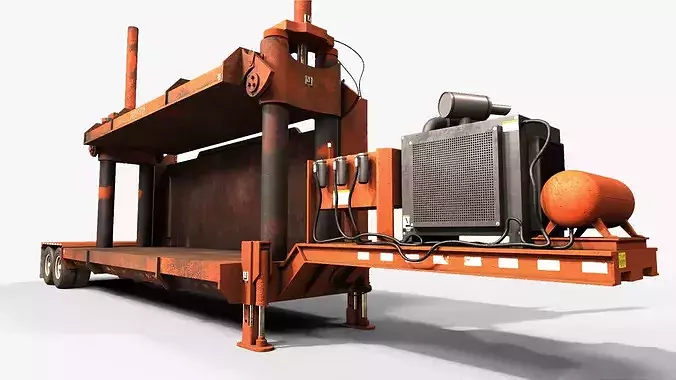 Impact V Car Crusher - PBR - Rigged - Textured with 2 types 3D model 5