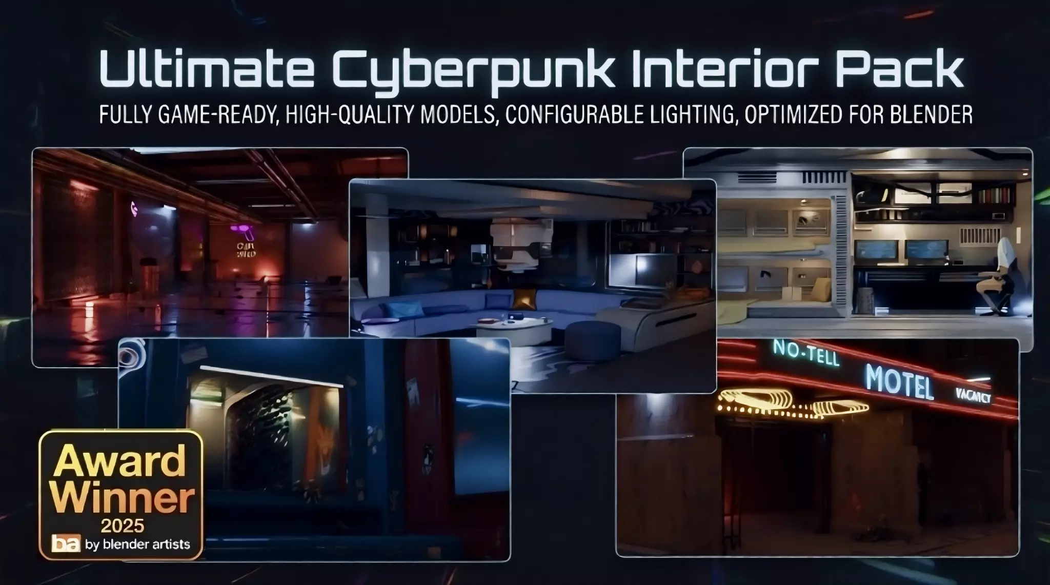 Ultimate Cyberpunk Interior Pack PBR 3D model