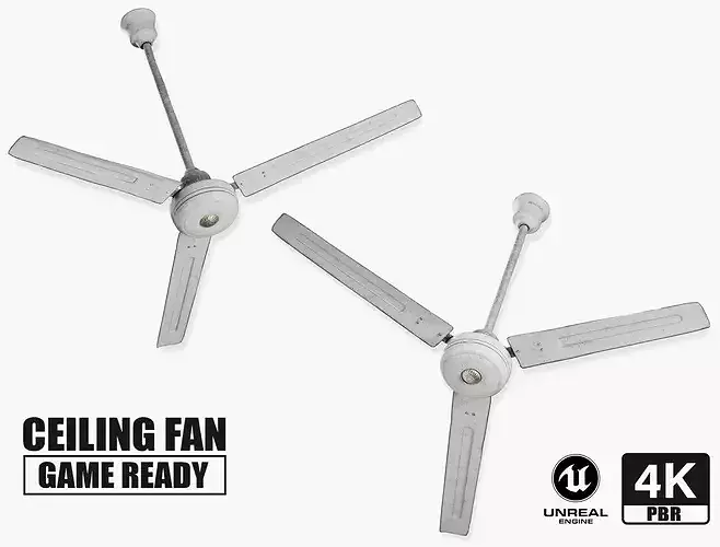 ClassicAir 3B Ceiling Fan - 6 Texture Variants Game Ready
