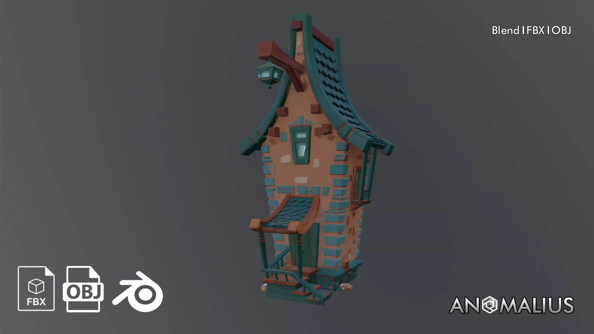 stylized house 3 3D model
