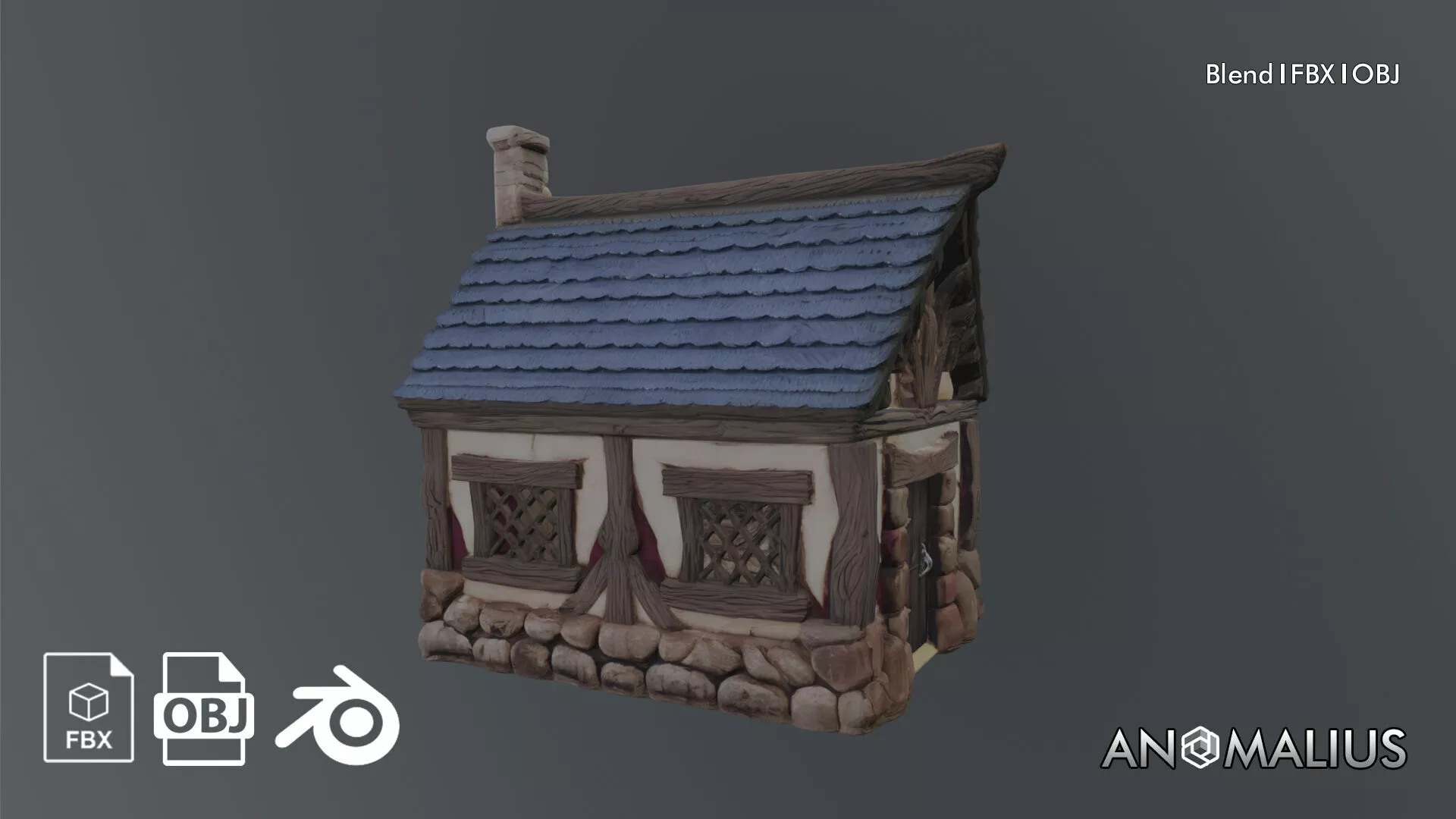stylized house 4 3D model